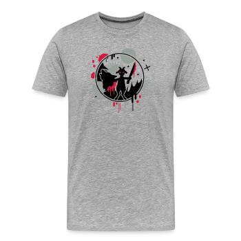 Der Wolf und das 7.Geisslein - Männer Premium Bio T-Shirt - Grau meliert - Vorne - Damien (186cm)