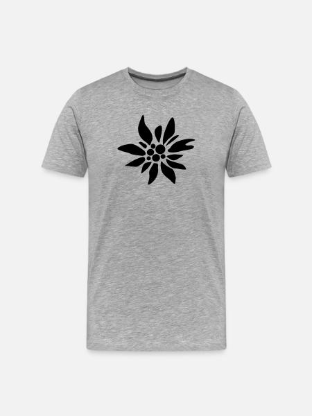 Edelweiss - Männer Premium Bio T-Shirt - Grau meliert