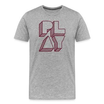 Press Play - T-shirt bio Premium Homme - gris chiné - Devant - Damien (186cm)