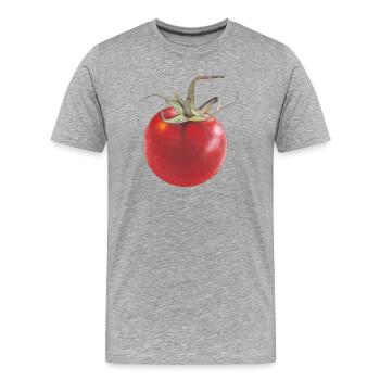 Tomato - Men's Premium Organic T-Shirt - heather grey - Front - Damien (186cm)