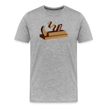 une raboteuse en bois - T-shirt bio Premium Homme - gris chiné - Devant - Damien (186cm)