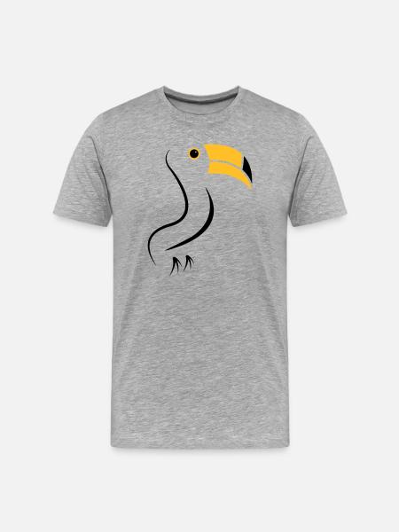 toucan silhouette - T-shirt bio Premium Homme - gris chiné