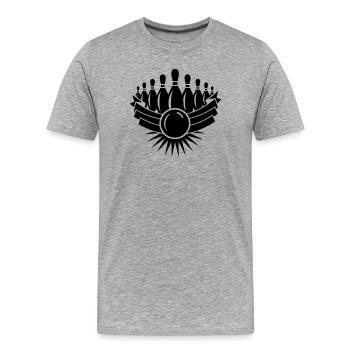 ninepins - Men's Premium Organic T-Shirt - heather grey - Front - Damien (186cm)