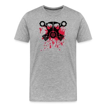 unlimited logo skull piston seizure - Men's Premium Organic T-Shirt - heather grey - Front - Damien (186cm)