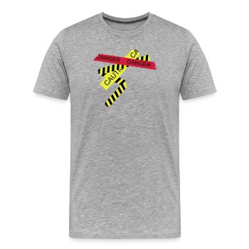 danger - Men's Premium Organic T-Shirt - heather grey - Front - Damien (186cm)