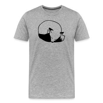 Fuchs schlafend: Niedlich, Kawaii & Comic Stil - Männer Premium Bio T-Shirt - Grau meliert - Vorne - Damien (186cm)