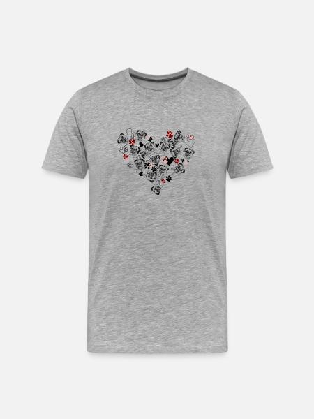 Love my pug - Men's Premium Organic T-Shirt - heather grey