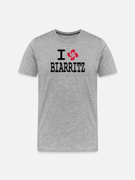 i love biarritz - lauburu - Men's Premium Organic T-Shirt - heather grey