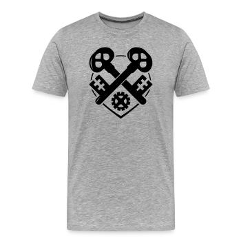 Schlosser Zunft - T-Shirt, Schlosser - Männer Premium Bio T-Shirt - Grau meliert - Vorne - Damien (186cm)