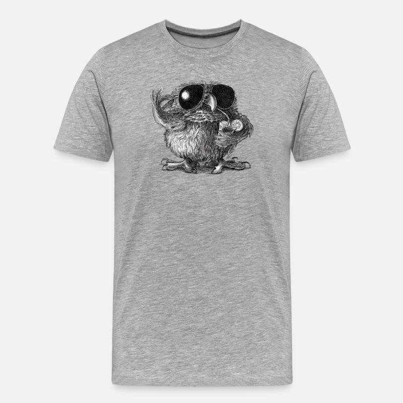 Coole Eule - Männer Premium Bio T-Shirt - Grau meliert