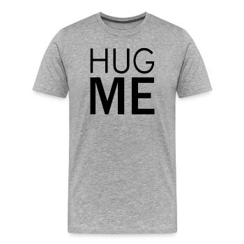 Hug Me - Men's Premium Organic T-Shirt - heather grey - Front - Damien (186cm)
