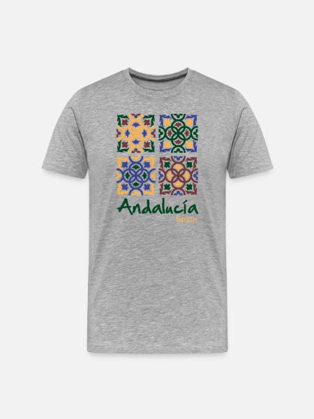 Andalusian Tiles 3 - Men's Premium Organic T-Shirt - heather grey