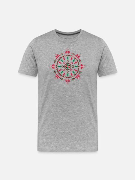 Christmas Mandala - Men's Premium Organic T-Shirt - heather grey