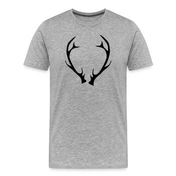 Geweih - Männer Premium Bio T-Shirt - Grau meliert - Vorne - Damien (186cm)