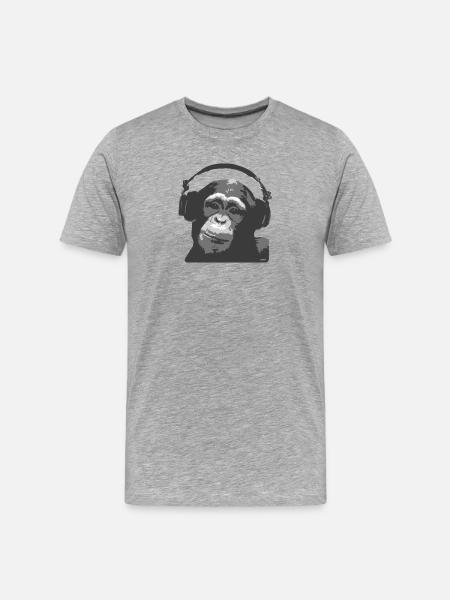DJ MONKEY by wam - Men's Premium Organic T-Shirt - heather grey
