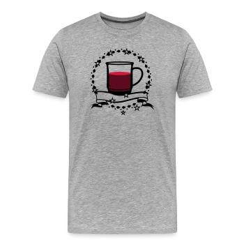 Une tasse de vin chaud - T-shirt bio Premium Homme - gris chiné - Devant - Damien (186cm)