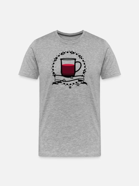 A cup of hot mulled wine - Men's Premium Organic T-Shirt - heather grey