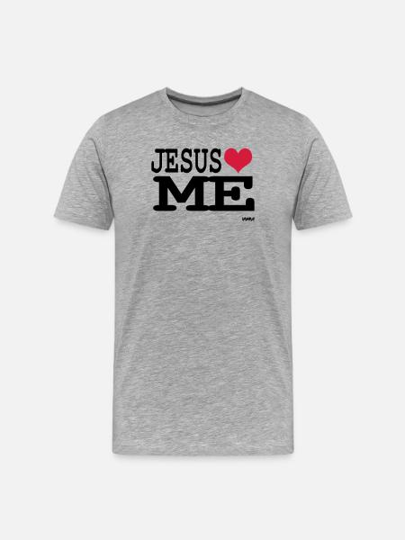 jesus loves me - Men's Premium Organic T-Shirt - heather grey