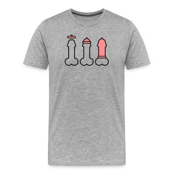 Condom 2 clr - Männer Premium Bio T-Shirt - Grau meliert - Vorne - Damien (186cm)