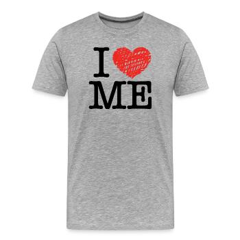 I love me - Männer Premium Bio T-Shirt - Grau meliert - Vorne - Damien (186cm)