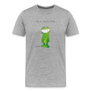 Janosch Günter Kastenfrosch Lach Doch Mal - Männer Premium Bio T-Shirt - Grau meliert - Vorne - Damien (186cm)