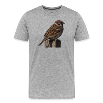 spatz - Männer Premium Bio T-Shirt - Grau meliert - Vorne - Damien (186cm)