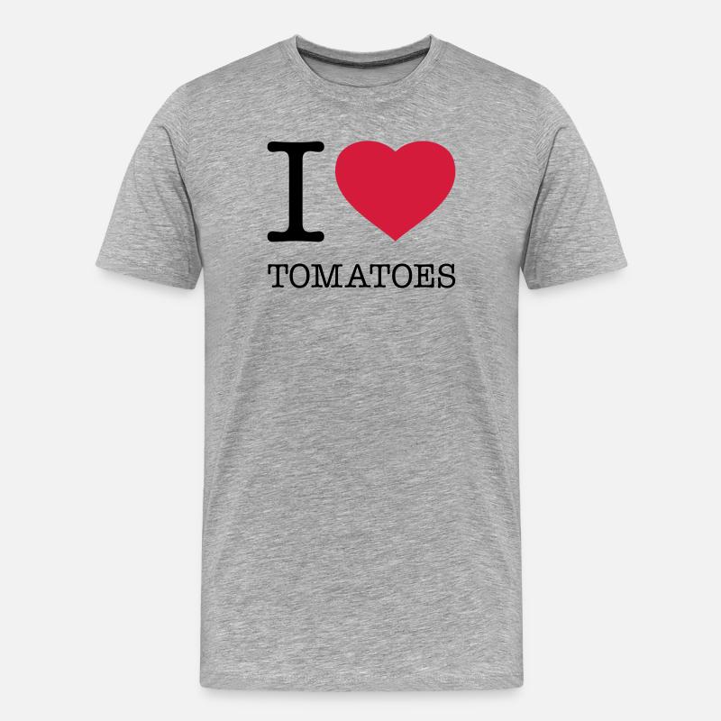 I LOVE TOMATOES Tomaten Tomate - Männer Premium Bio T-Shirt - Grau meliert