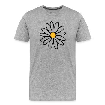 Margeriten - Männer Premium Bio T-Shirt - Grau meliert - Vorne - Damien (186cm)
