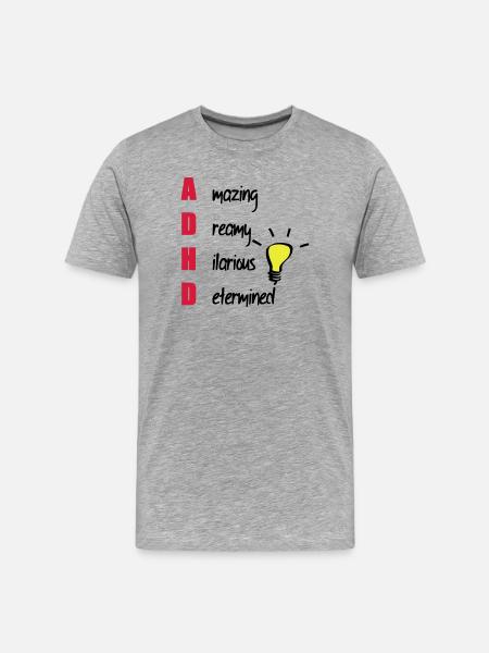 ADHD - Men's Premium Organic T-Shirt - heather grey