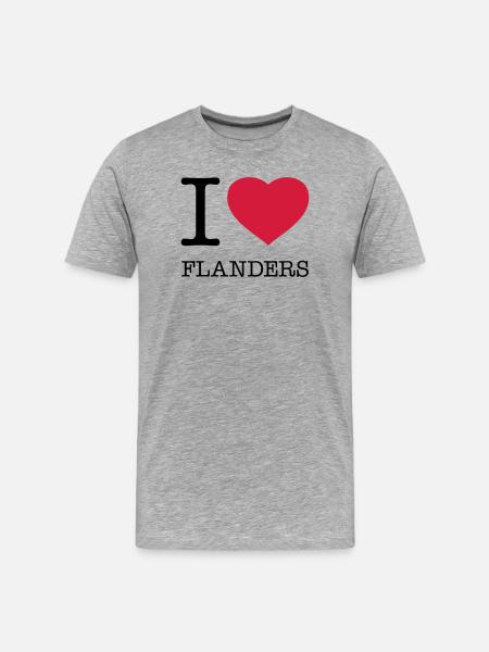 I LOVE FLANDERS Flandern - Men's Premium Organic T-Shirt - heather grey