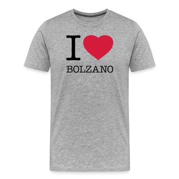 I LOVE BOLZANO Bozen Italy Italien - Männer Premium Bio T-Shirt - Grau meliert - Vorne - Damien (186cm)