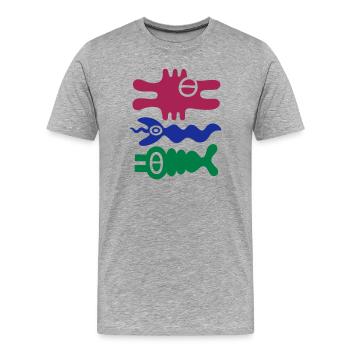 Maritime Wesen - Männer Premium Bio T-Shirt - Grau meliert - Vorne - Damien (186cm)