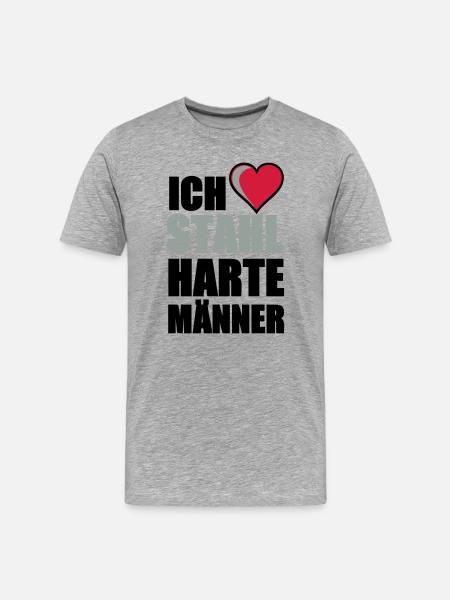 Stahlharte Männer Geschenk - Männer Premium Bio T-Shirt - Grau meliert
