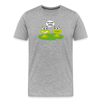 Comic-Frösche - Männer Premium Bio T-Shirt - Grau meliert - Vorne - Damien (186cm)