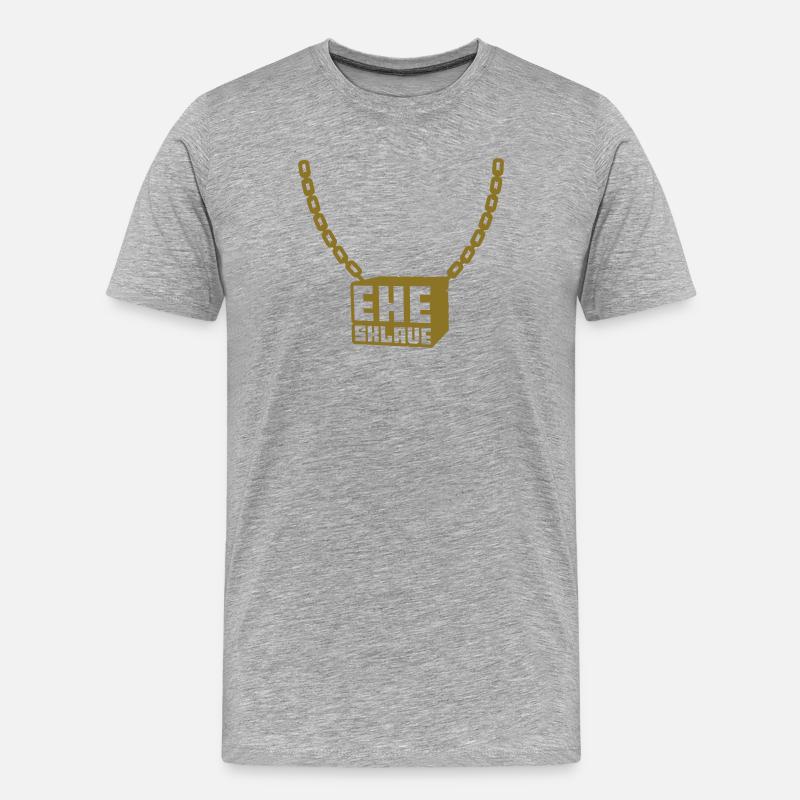 junggesellenabend ehesklave hochzeit - Männer Premium Bio T-Shirt - Grau meliert