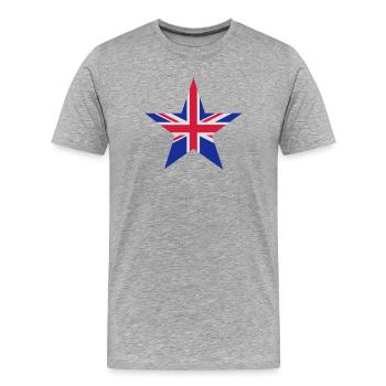 British star - Men's Premium Organic T-Shirt - heather grey - Front - Damien (186cm)