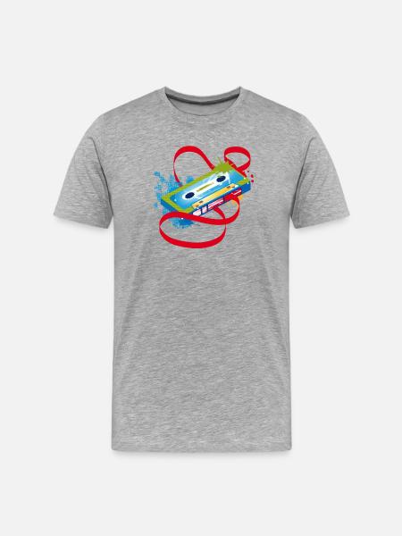Music cassette graffiti - Men's Premium Organic T-Shirt - heather grey