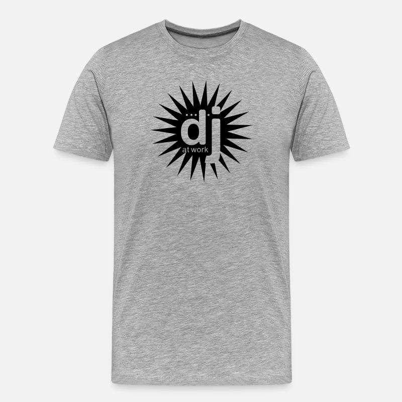 dj_at_work - Men's Premium Organic T-Shirt - heather grey
