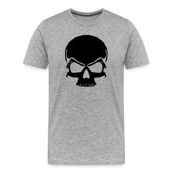 skull pirate skull - Men's Premium Organic T-Shirt - heather grey - Front - Damien (186cm)