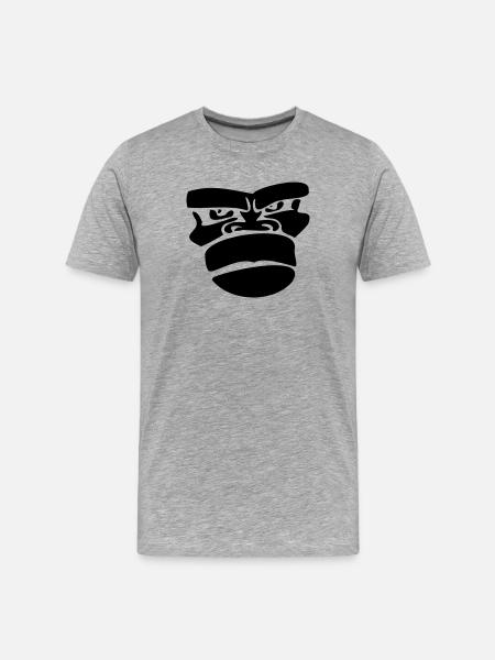 monkey affengesicht - T-shirt bio Premium Homme - gris chiné