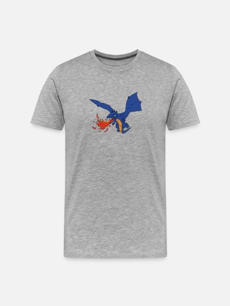 Drache - Männer Premium Bio T-Shirt - Grau meliert