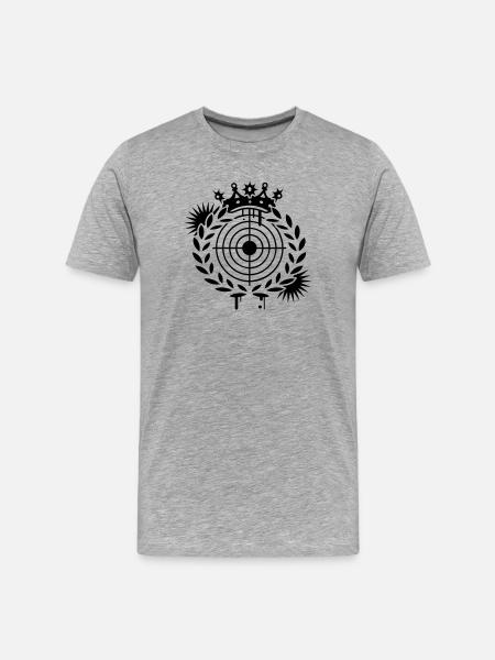 Target with a crown and laurel - Men's Premium Organic T-Shirt - heather grey