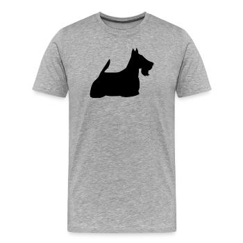 Schottischer Terrier - Männer Premium Bio T-Shirt - Grau meliert - Vorne - Damien (186cm)