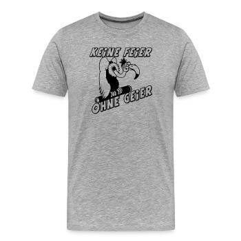 Party Shirt ,Feiern , Keine Feier ohne Geier(25) - Männer Premium Bio T-Shirt - Grau meliert - Vorne - Damien (186cm)