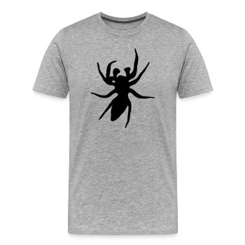 Spider - Männer Premium Bio T-Shirt - Grau meliert - Vorne - Damien (186cm)