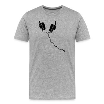 kopfhörer DJ headphones - Männer Premium Bio T-Shirt - Grau meliert - Vorne - Damien (186cm)