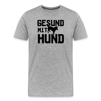 Gesund mit Hund, Hunde, Tier, Medizin, Geschenk - Männer Premium Bio T-Shirt - Grau meliert - Vorne - Damien (186cm)