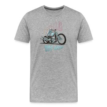 Ride Hard - T-shirt bio Premium Homme - gris chiné - Devant - Damien (186cm)