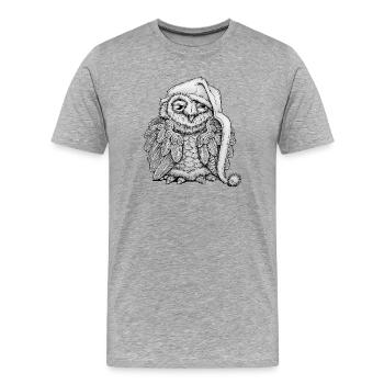 sleepy owl - T-shirt bio Premium Homme - gris chiné - Devant - Damien (186cm)