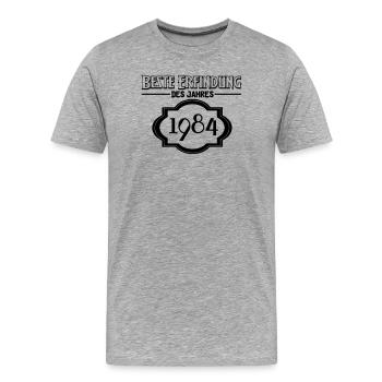 Beste Erfindung des Jahres 1984 Geschenk - Männer Premium Bio T-Shirt - Grau meliert - Vorne - Damien (186cm)